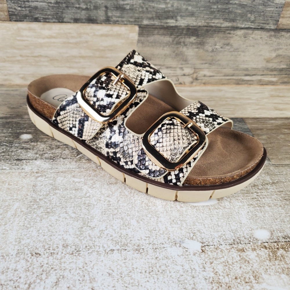 Mia Amore Mylaa Womens Sandals Sz‎ 7 Snake Print Slip On Sandal